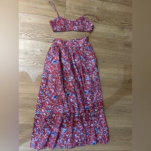 Doen Amalie Skirt Only - red liberty print floral - XS